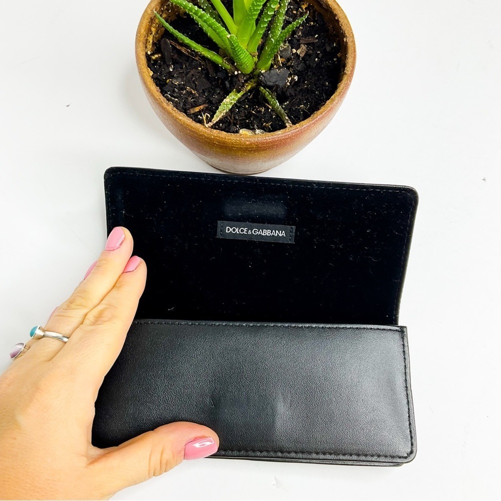 DOLCE & GABBANA Black Leather Eyeglass Case | Designer Accessory - Picture 4 of 4